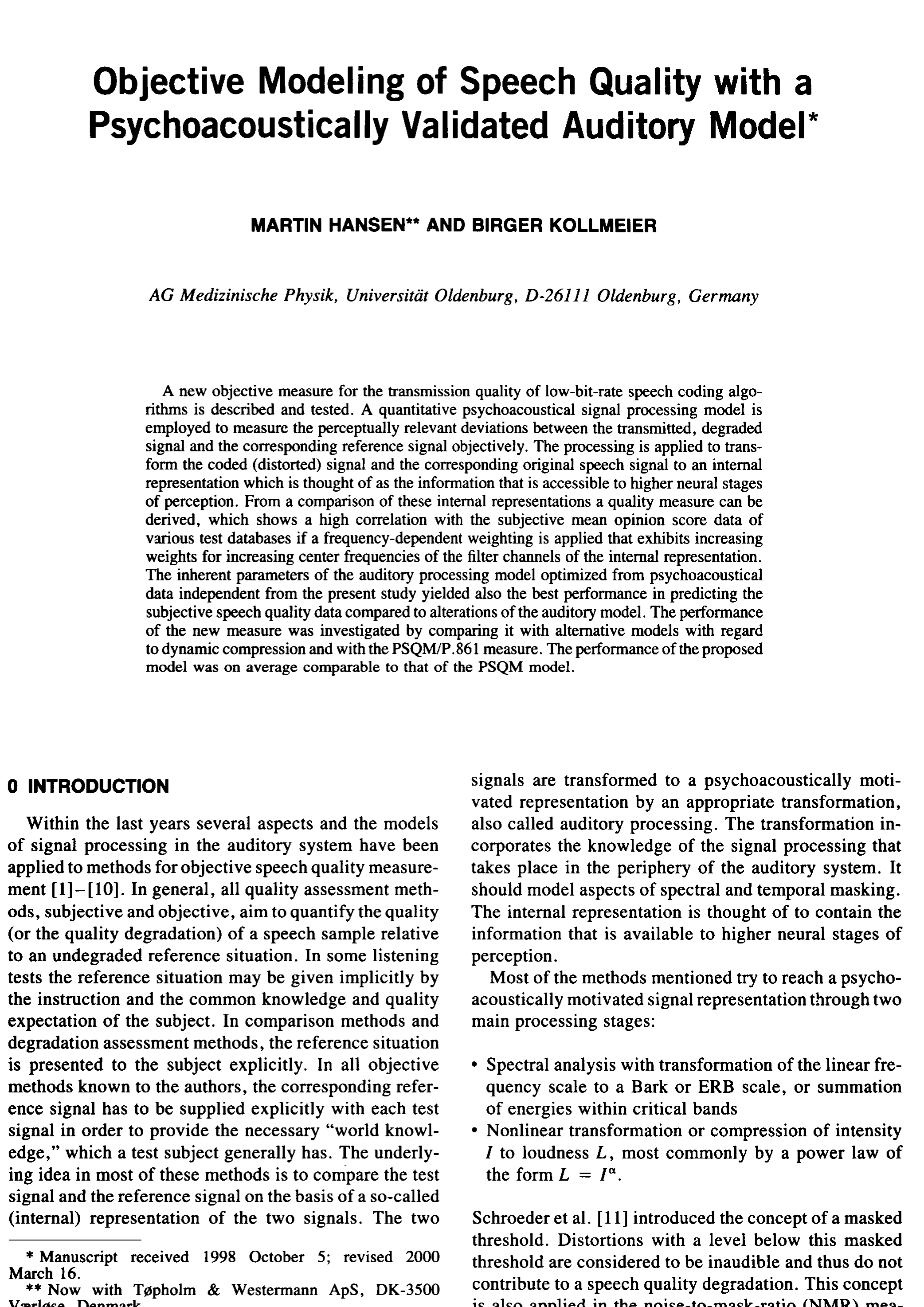 aes-e-library-objective-modeling-of-speech-quality-with-a