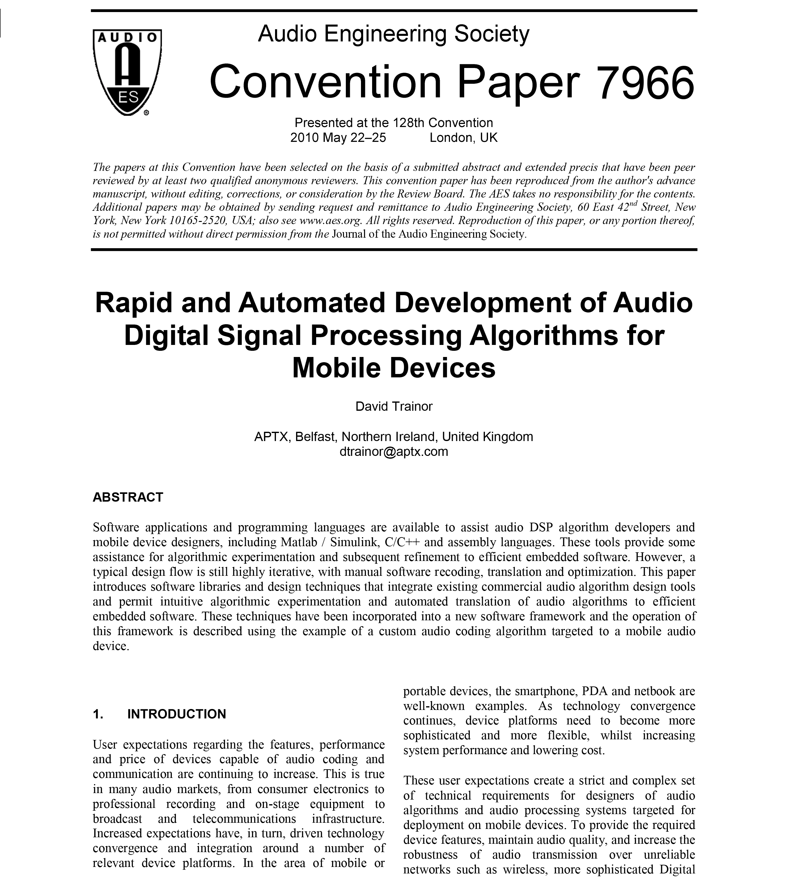 Aes E Library An Intelligent System Approach To Sound Synthesis