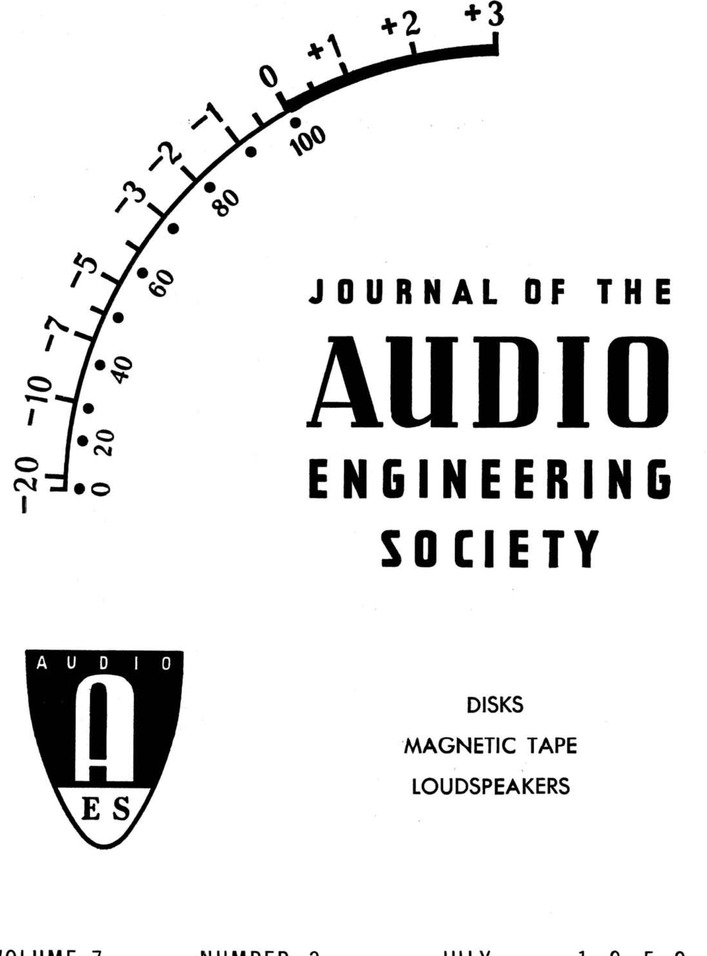 Aes E Library Complete Journal Volume 7 Issue 3 - aes e library