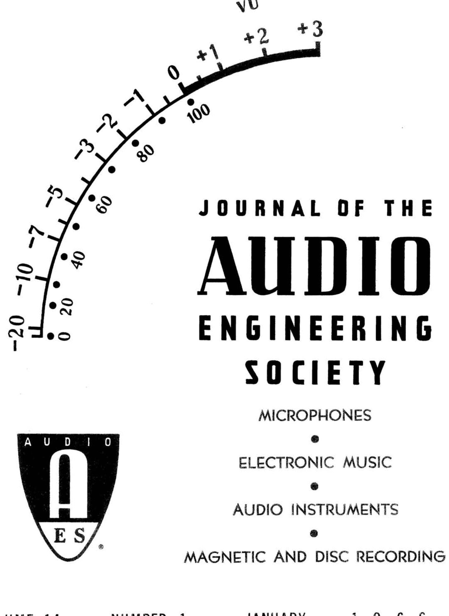 AES E-Library » Complete Journal: Volume 14 Issue 1