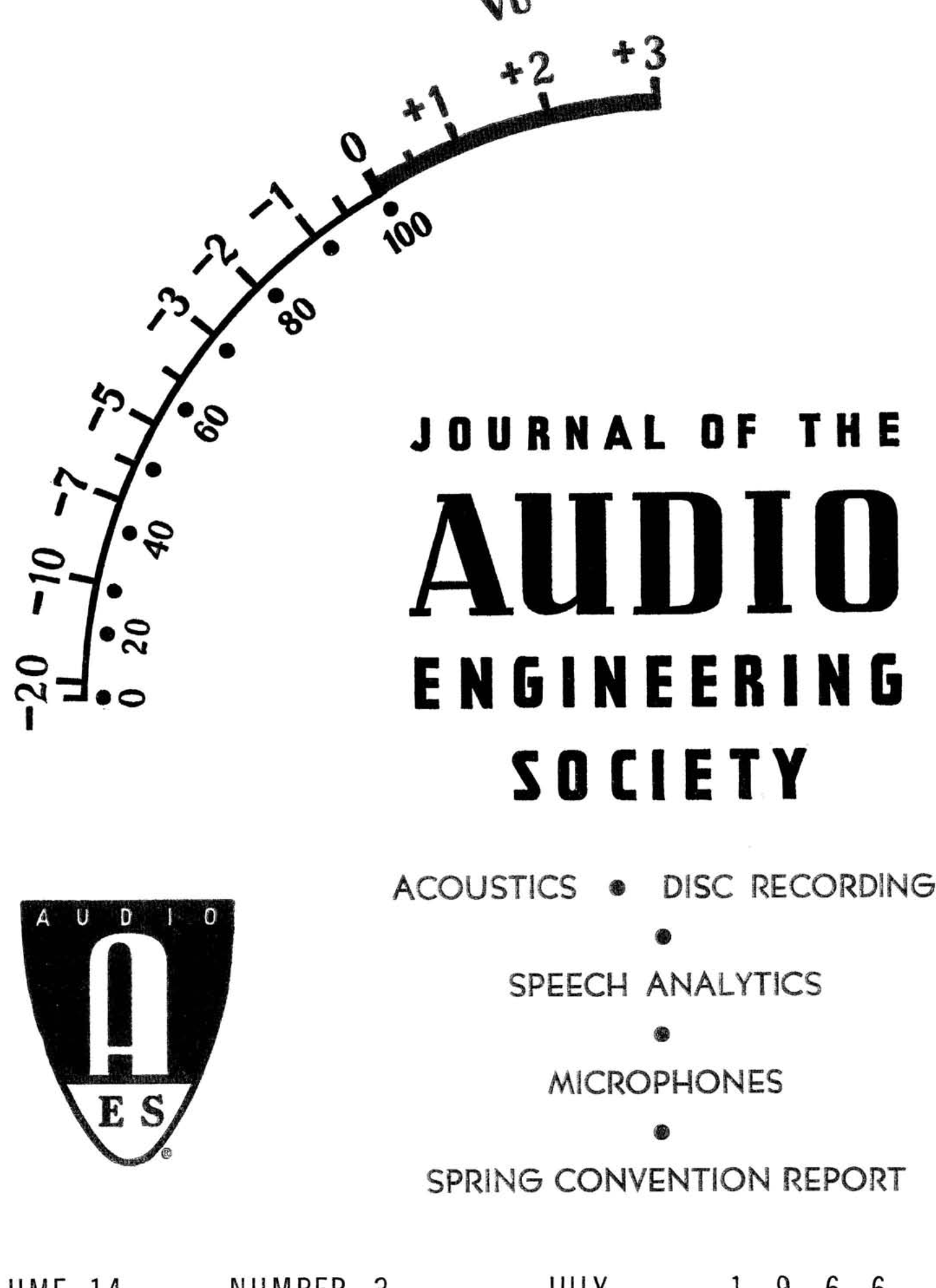 Aes E Library Complete Journal Volume 14 Issue 3 - 