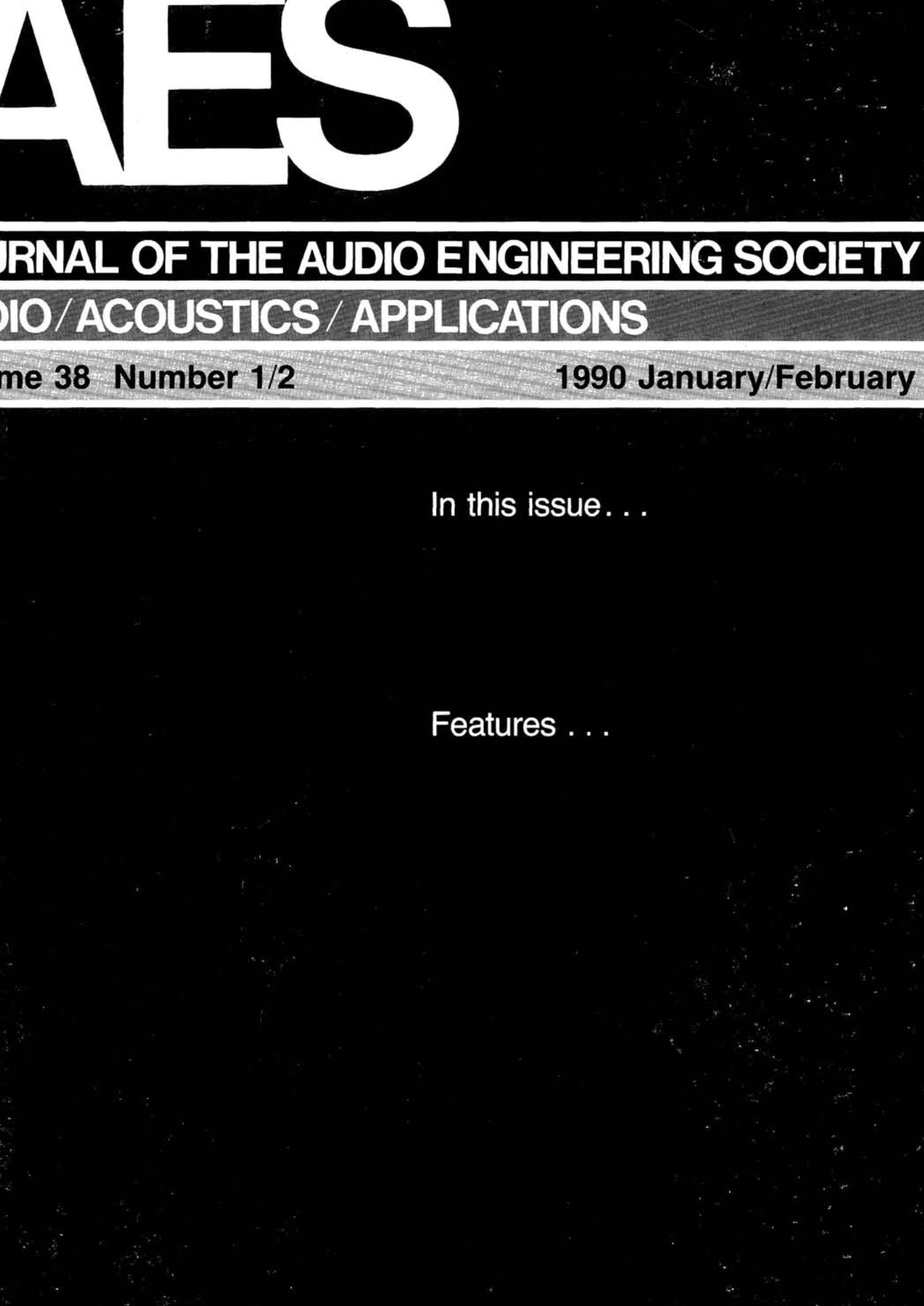 Aes E Library Complete Journal Volume 38 Issue 1 2 - aes e library