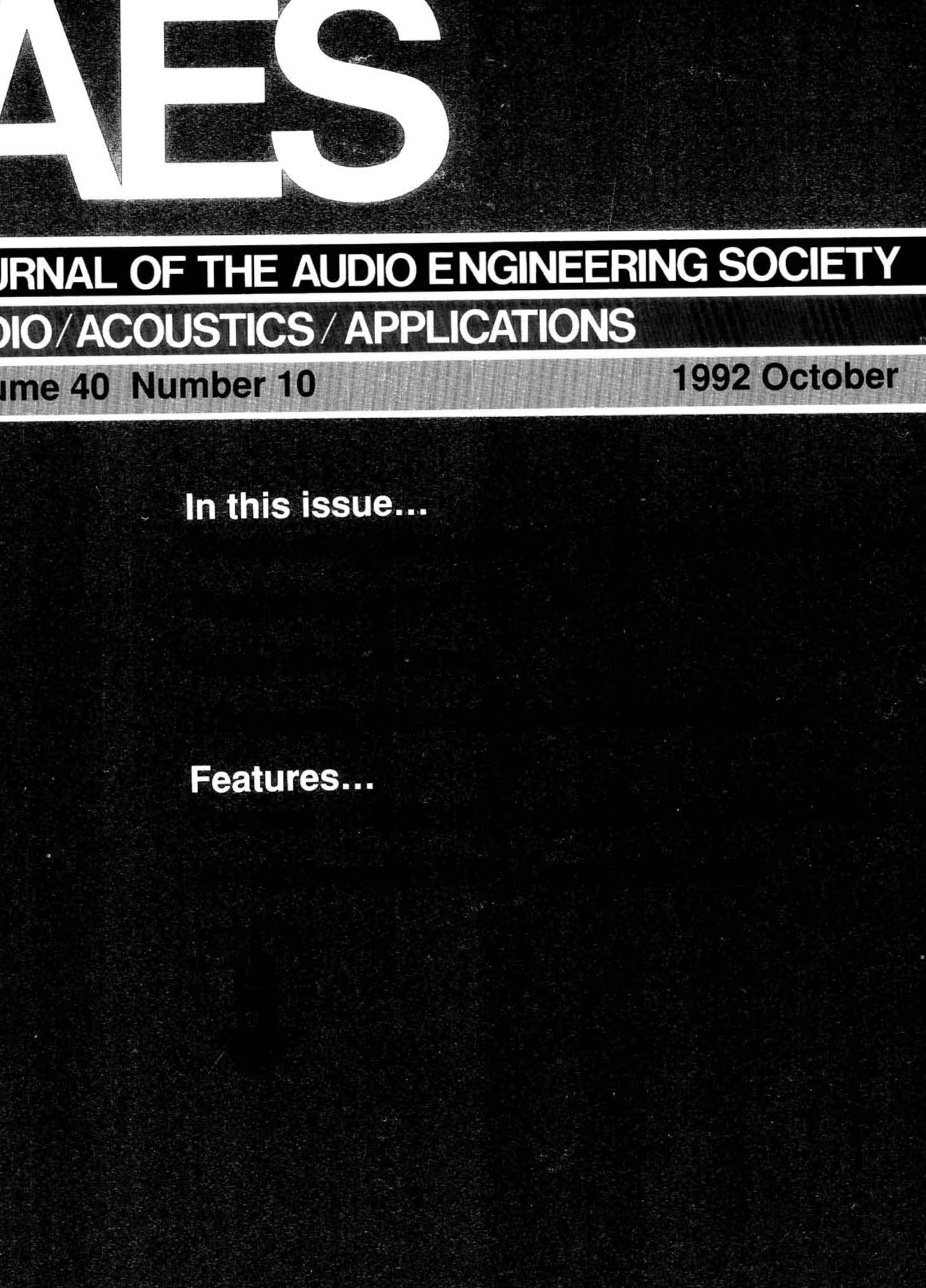 AES E-Library » Complete Journal Volume 40 Issue 10 photo