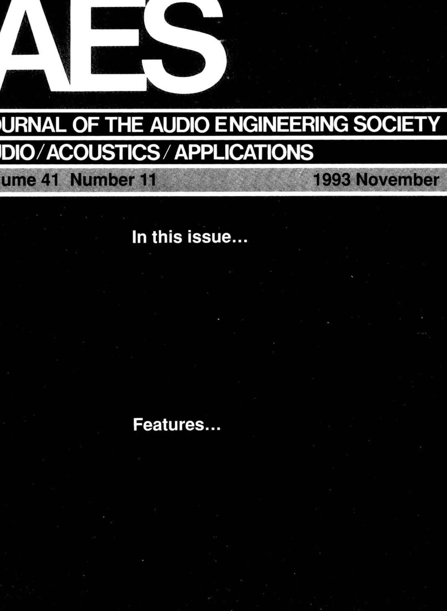 AES Volume 11 Complete 41 Journal: E-Library Issue »