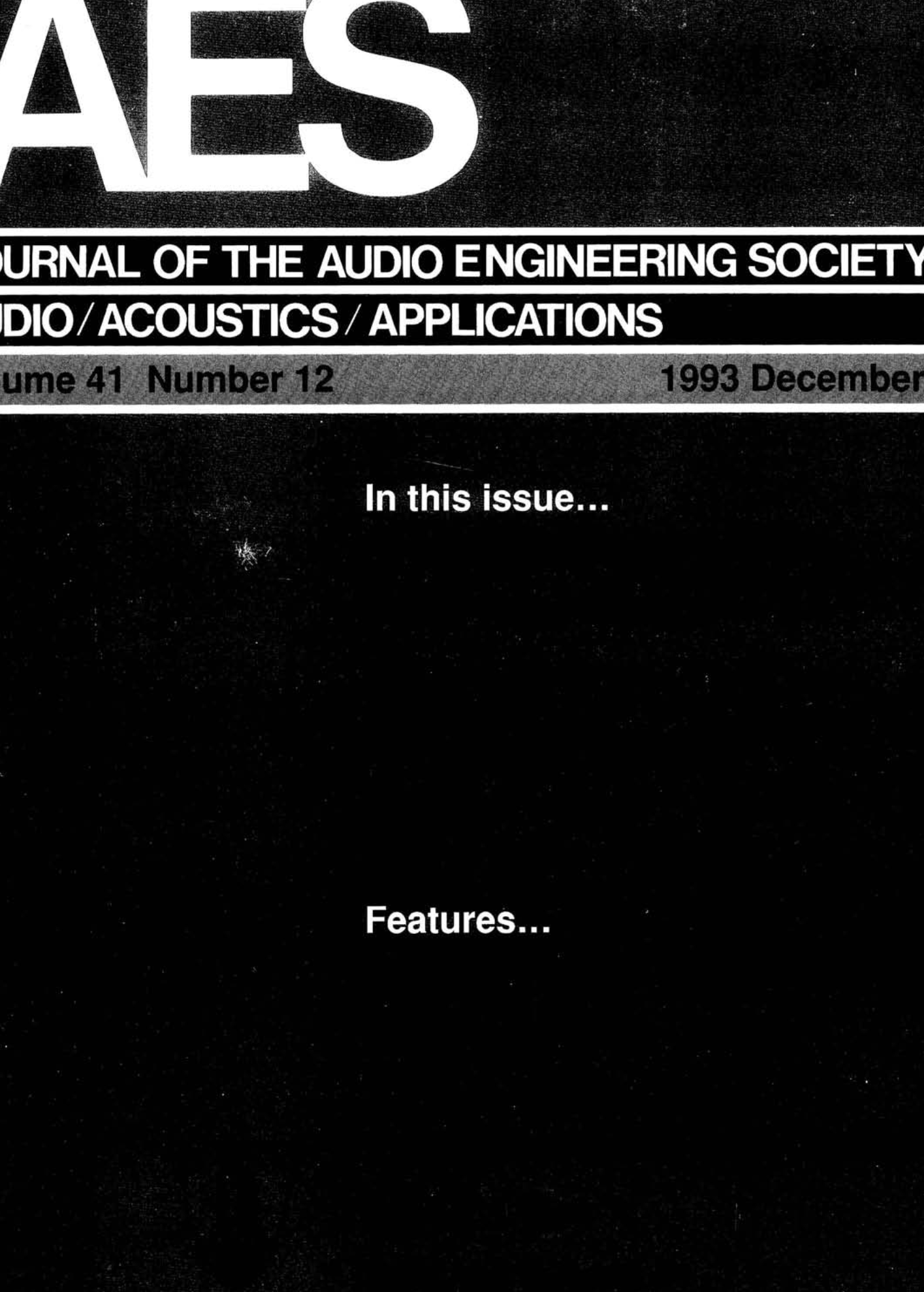 Aes E Library Complete Journal Volume 41 Issue 12