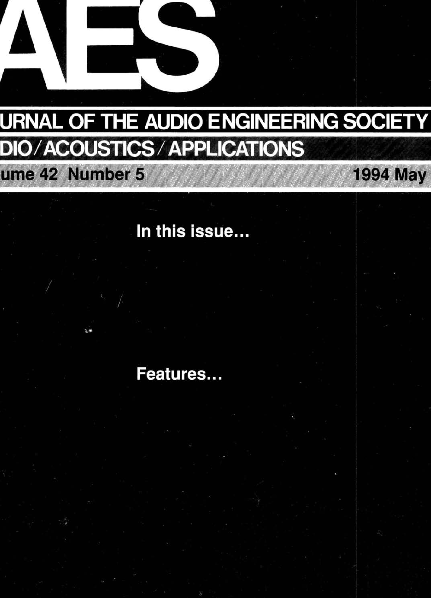 Aes E Library Complete Journal Volume 42 Issue 5