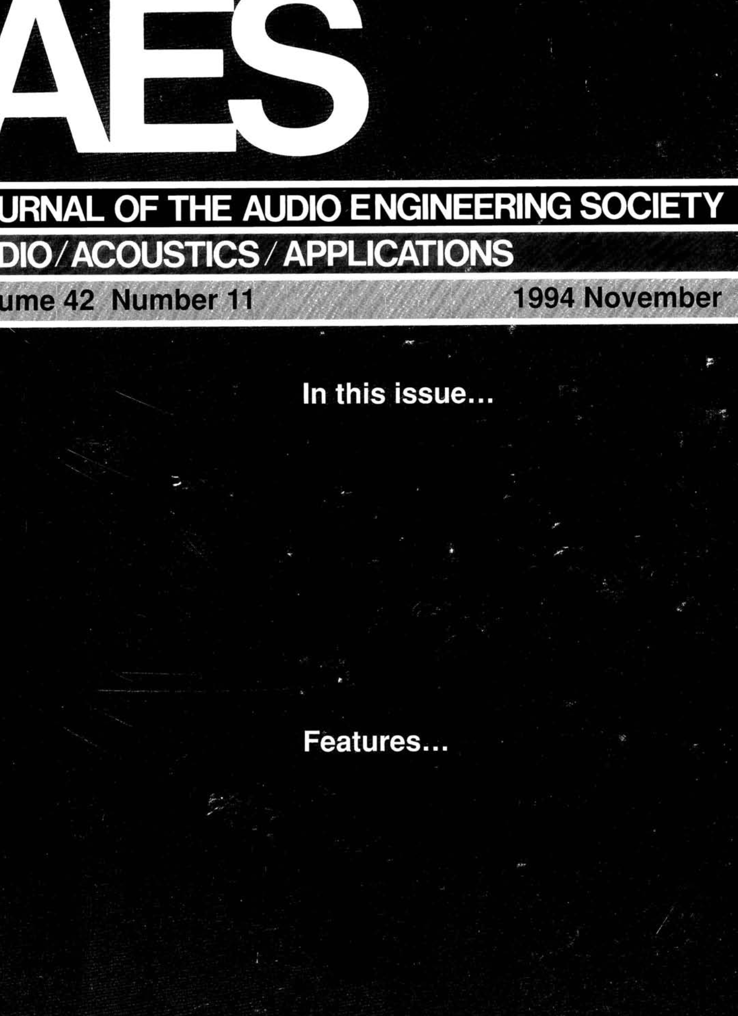 Aes E Library Complete Journal Volume 42 Issue 11 - aes e library