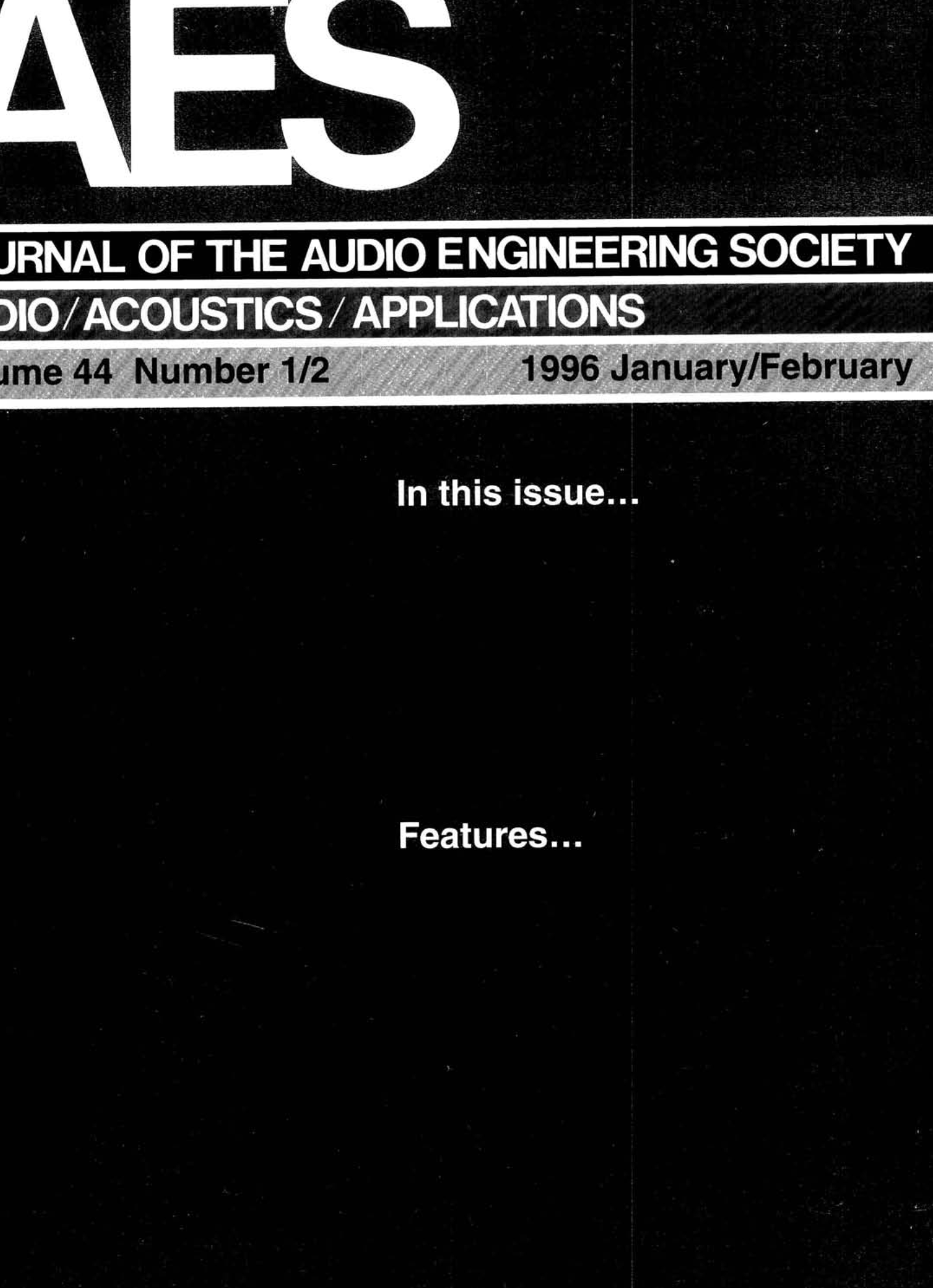 AES E Library Complete Journal Volume 44 Issue 1 2