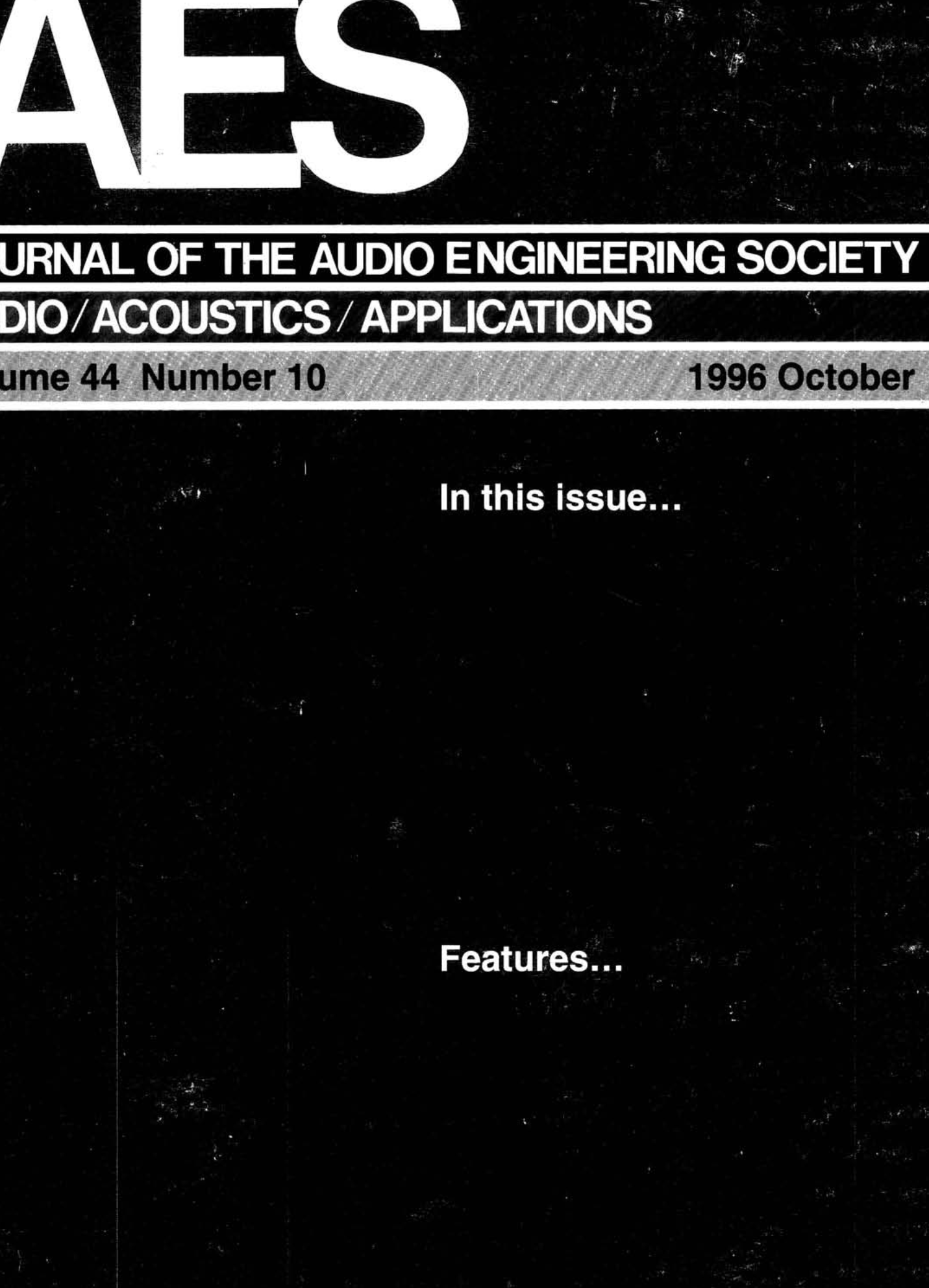 Aes E Library Complete Journal Volume 44 Issue 10