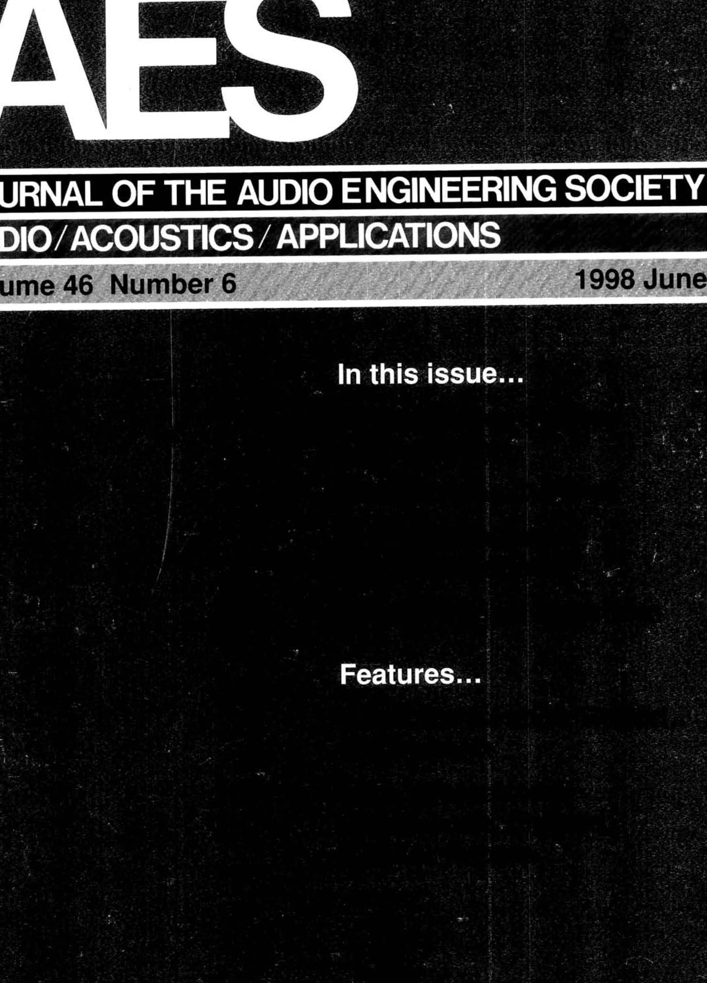 Aes E Library Complete Journal Volume 46 Issue 6