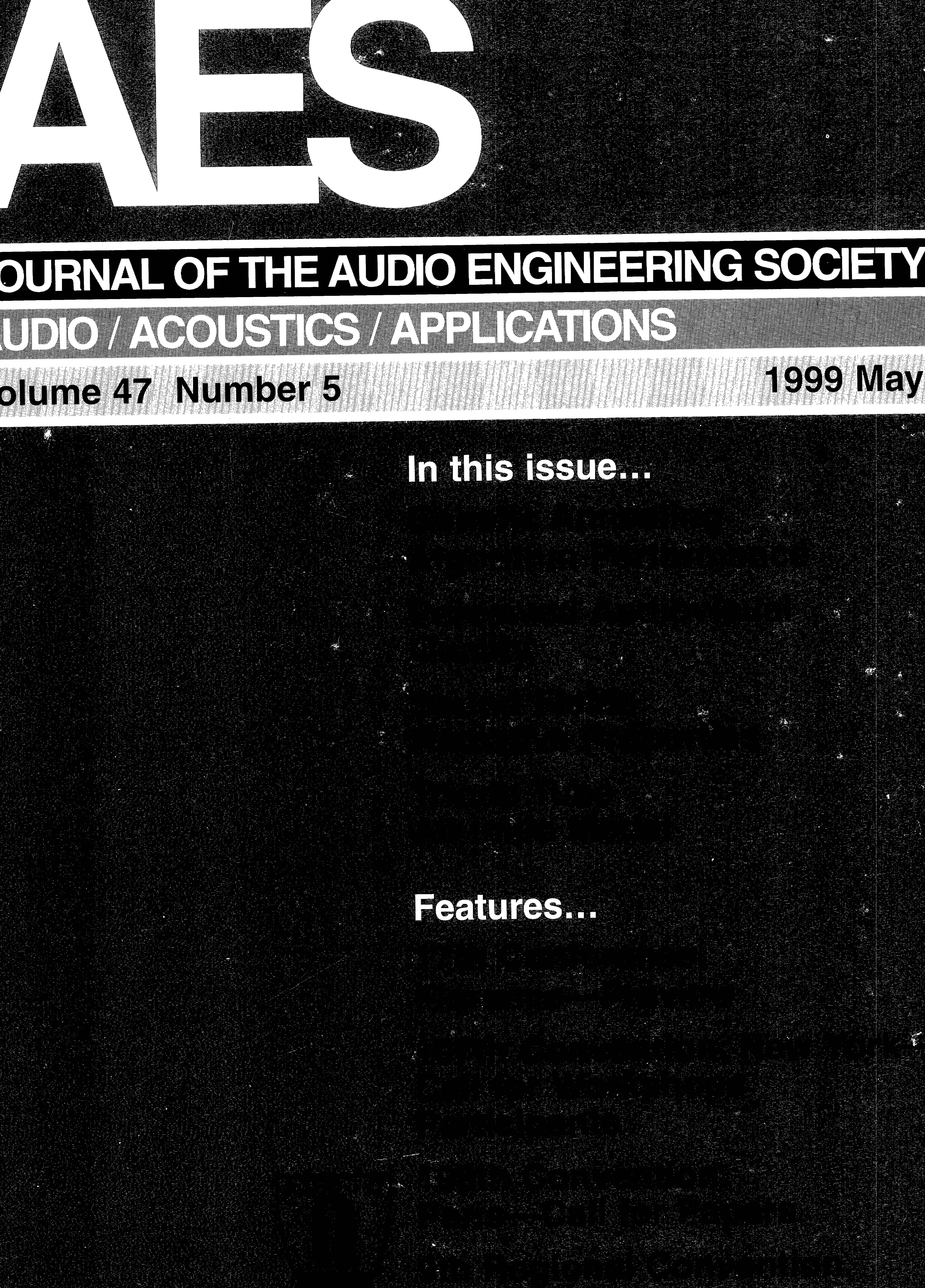 Aes E Library Complete Journal Volume 47 Issue 5