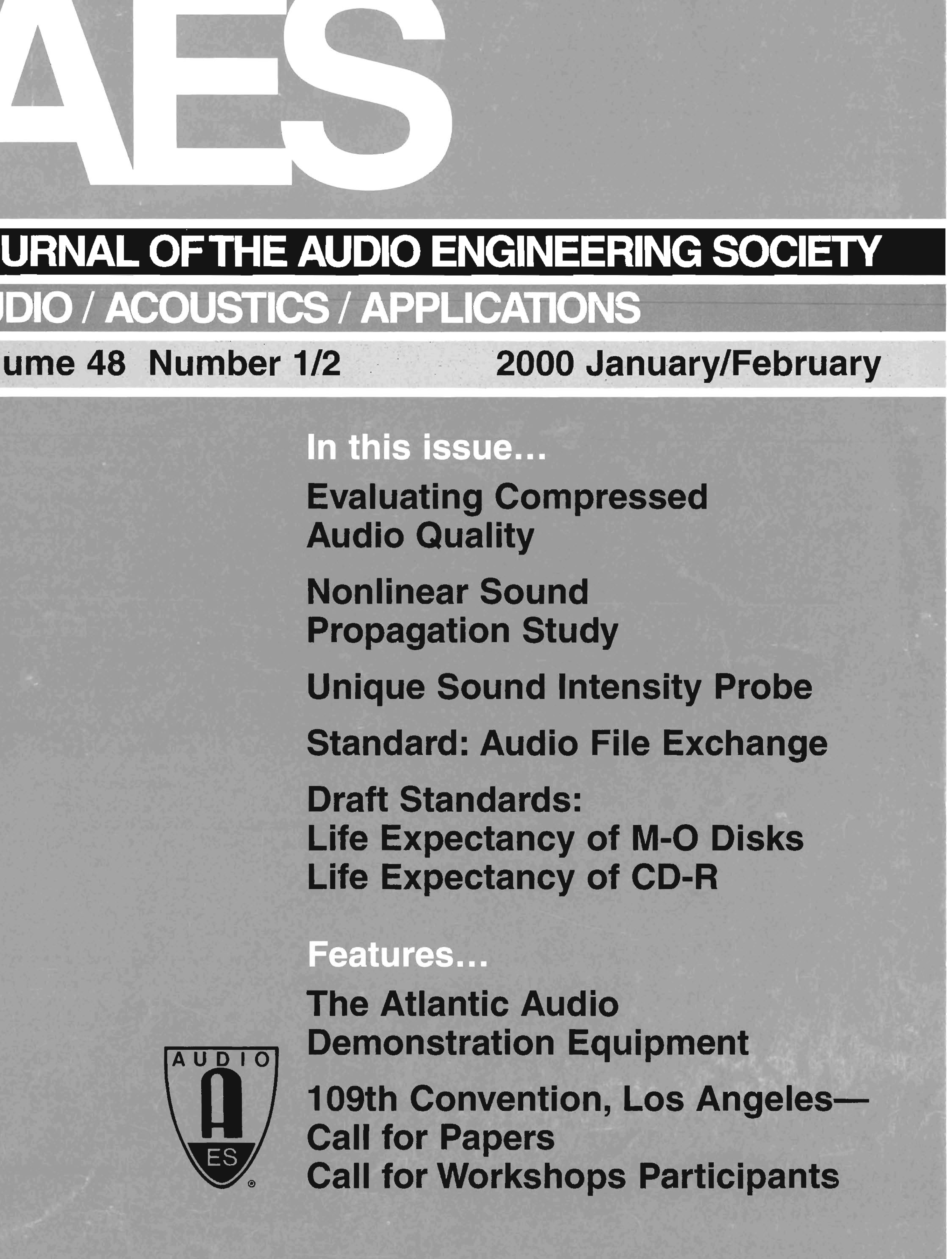 Aes E Library Complete Journal Volume 48 Issue 1 2