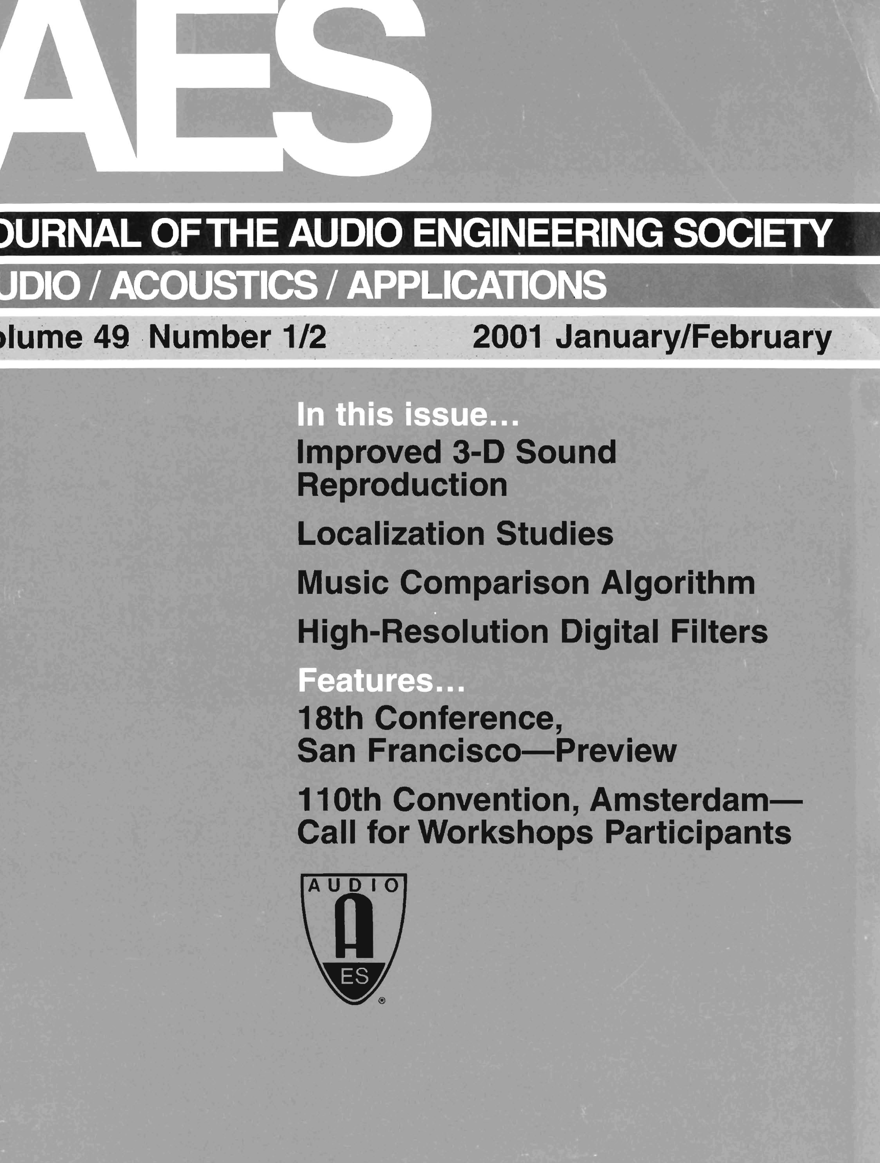 Aes E Library Complete Journal Volume 49 Issue 1 2