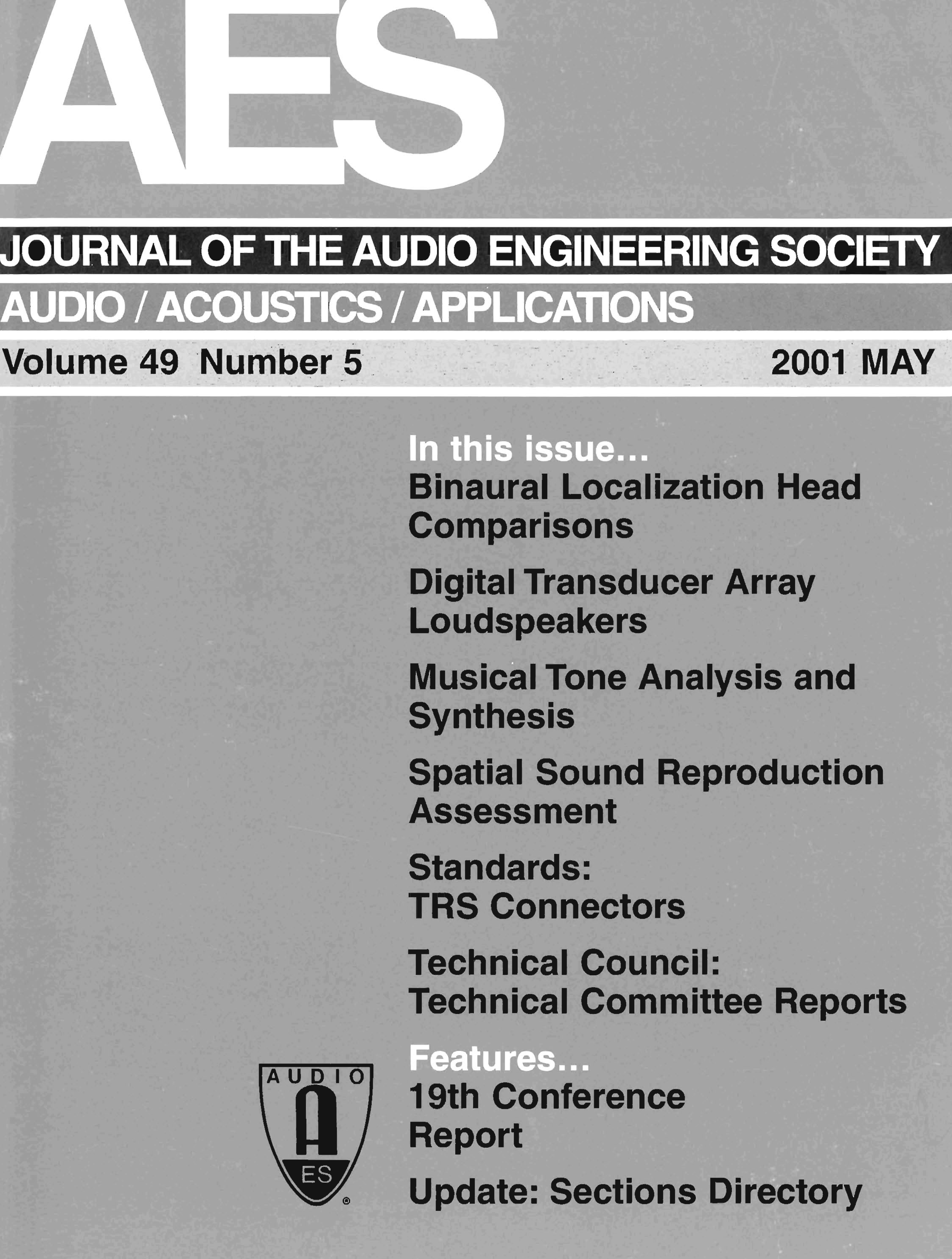 Aes E Library Complete Journal Volume 49 Issue 5 - 