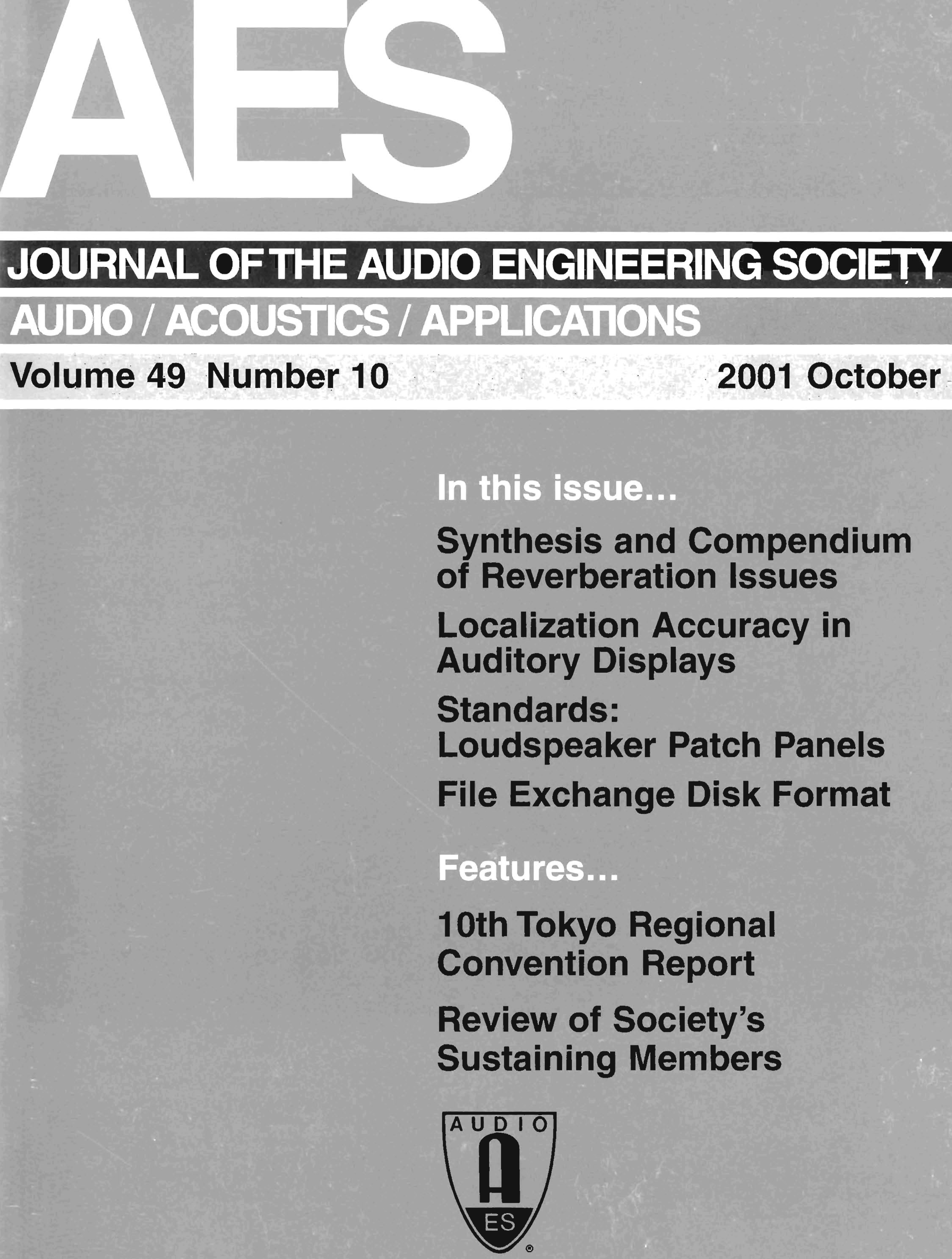 Aes E Library Complete Journal Volume 49 Issue 10