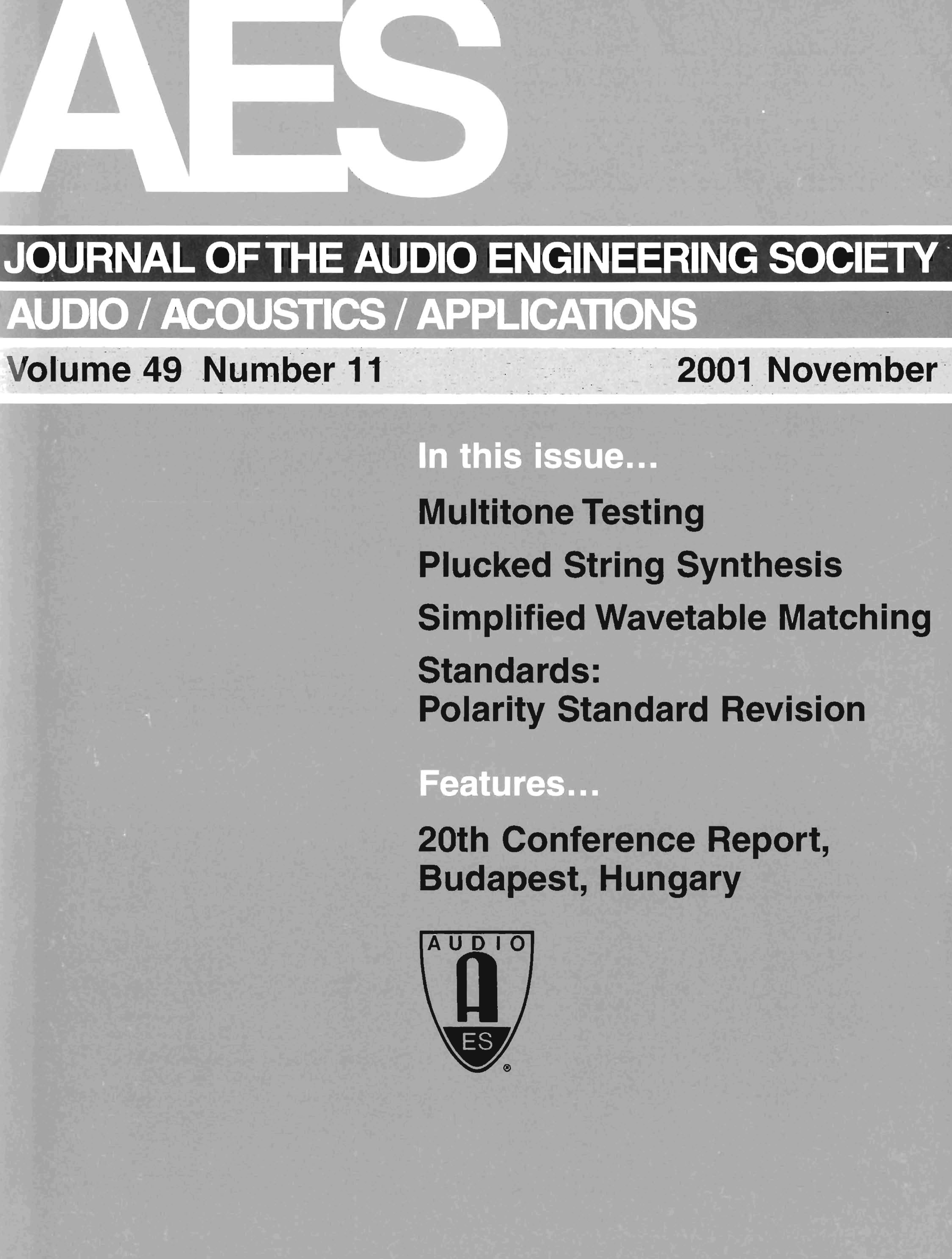 Aes E Library Complete Journal Volume 49 Issue 11 - 