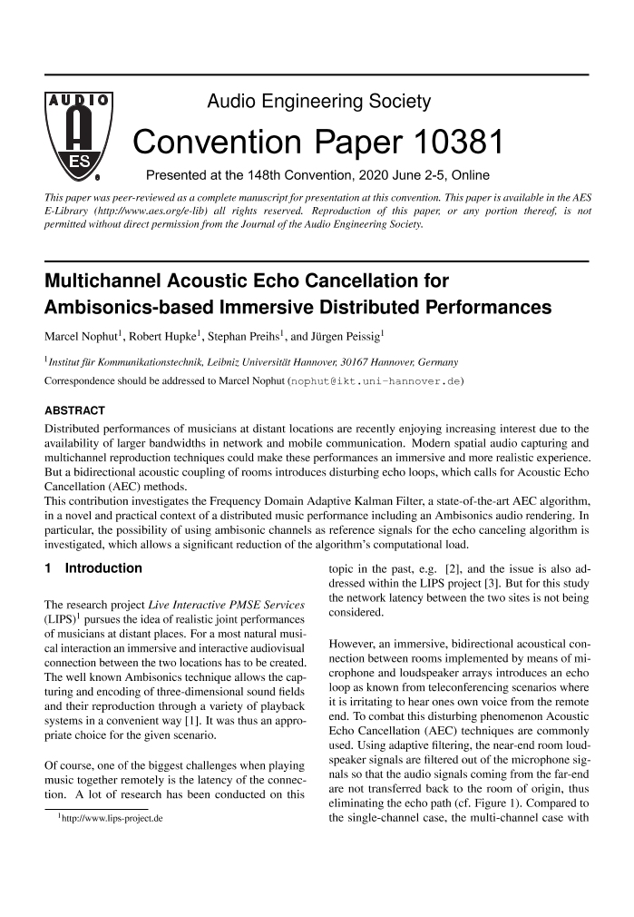 Acoustic Echo Cancellation Software