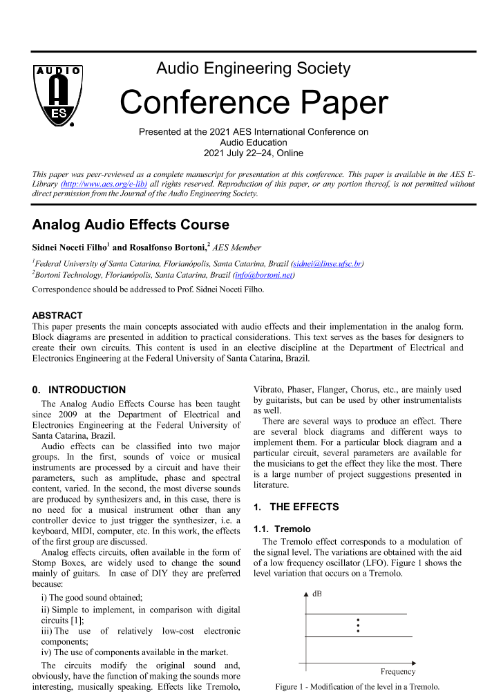 AES E-Library » Analog Audio Effects Course